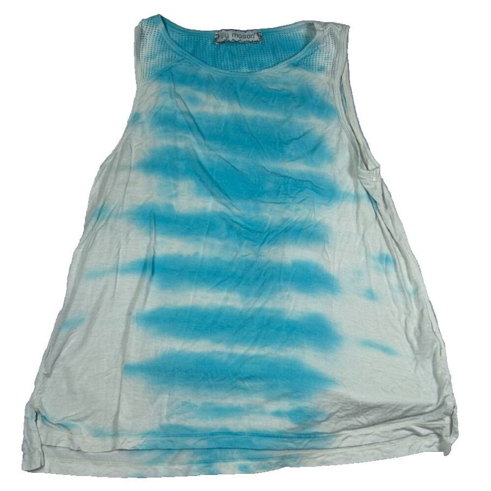 Lilly Mason Women's Blue White Tie Dye Sleeveless Tank Top Size Small